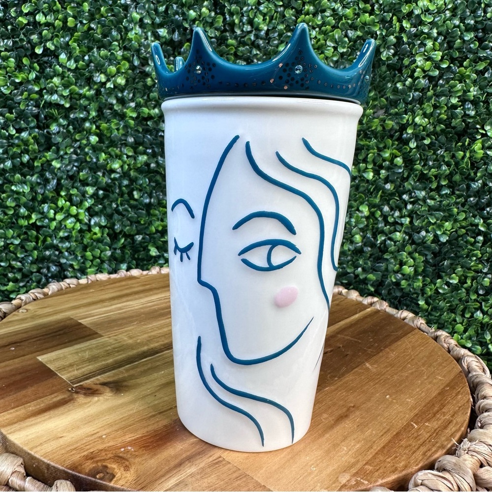 Nwt Starbucks 2017 crown anniversary Siren Crystal Ceramic Tumbler new in box‎